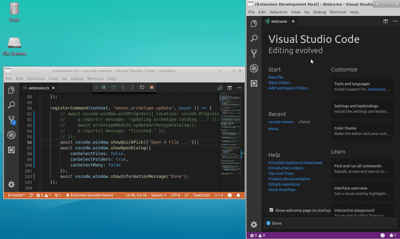 In Linux, cannot use mouse to operate dialog created by API vscode ...