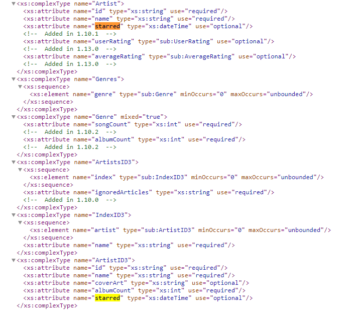 Starred field missing from getArtist (api) responses for starred ...