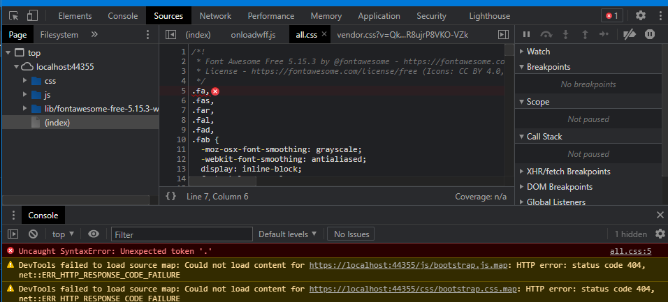 Font awesome console error on startup: Unexpected token '.' · Issue ...