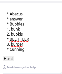 [BUG] nested list loses nesting and/or treats nested markdown syntax ...