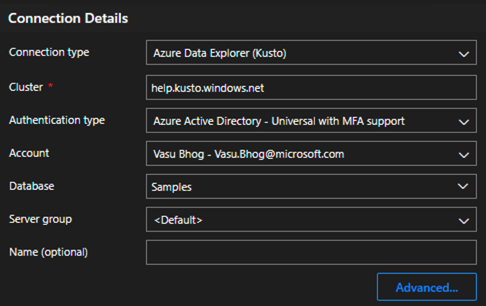 Error when connecting to Kusto connection (Auth Token) · Issue #21661 ...