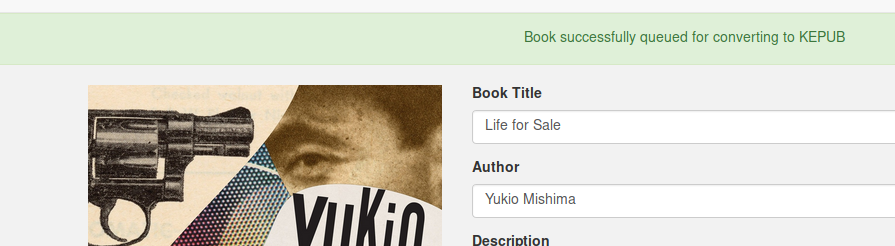 [Bug] Epub->Kepub conversion fails, but UI says 