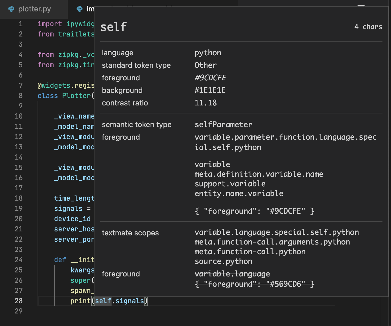 Distinct color for python