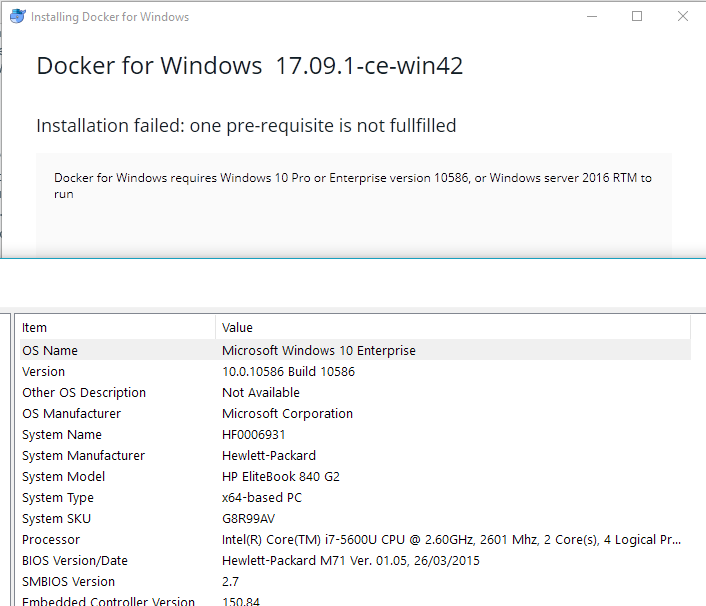 Docker for Windows 17.09.1-ce-win42 will not install. · Issue #1412 ...