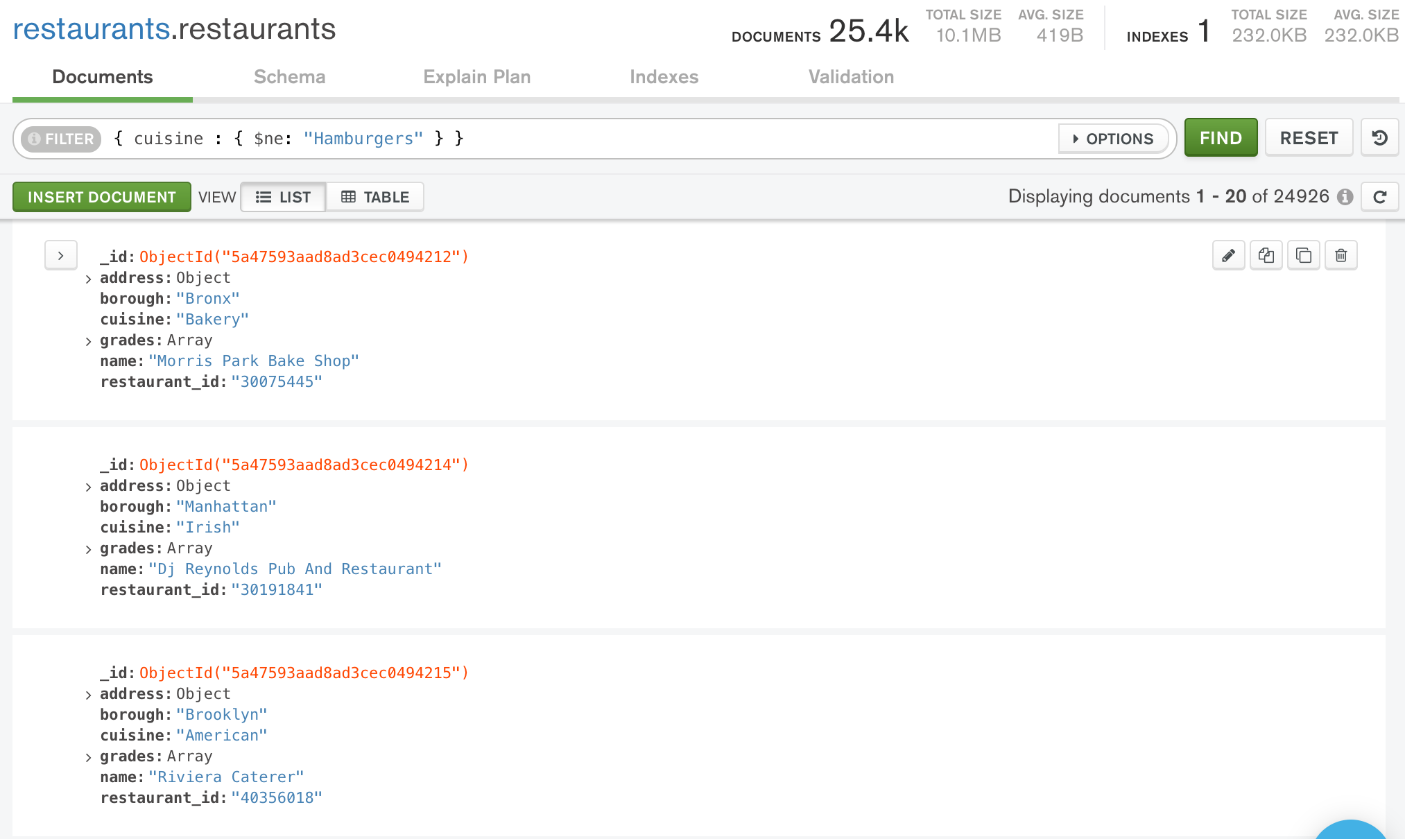 Solved Problem 3. Based on the MongoDB “Restaurants