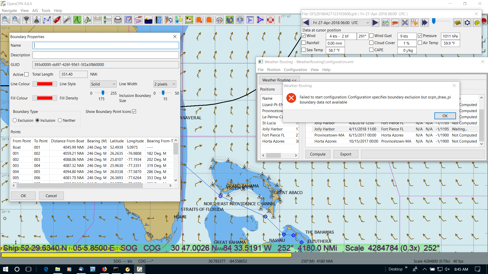 Opencpn Weather Routing Detect Boundary problem · Issue #191 · seandepagnier/weather_routing_pi ...