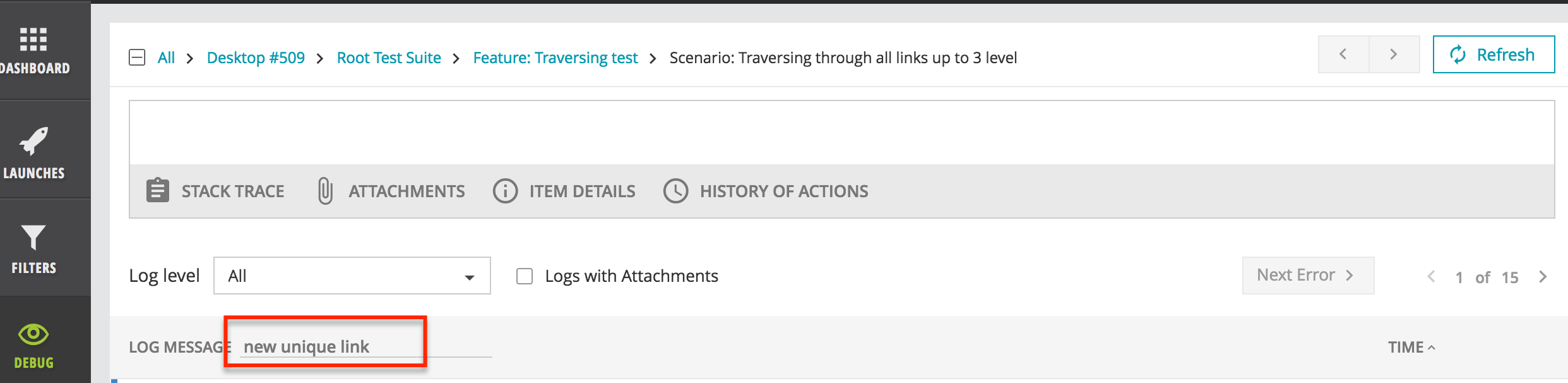 Escaped logs filter term after refresh · Issue #230 · reportportal ...