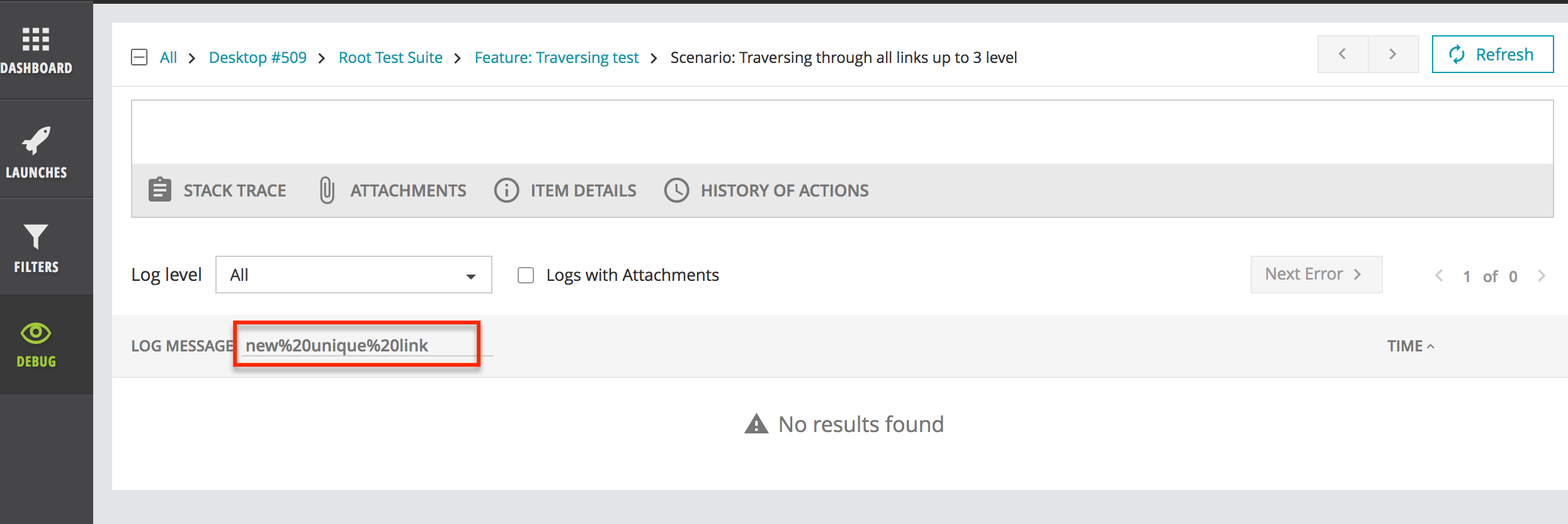 Escaped logs filter term after refresh · Issue #230 · reportportal ...