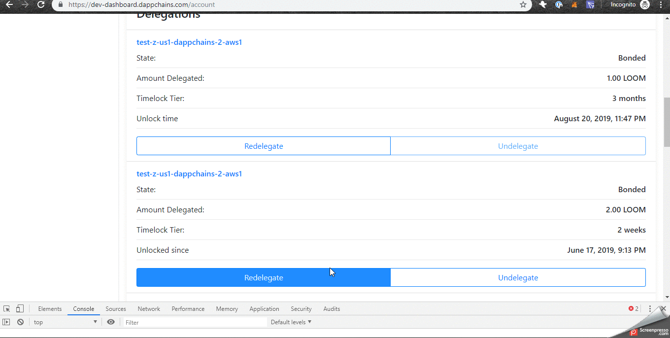 My Account: Cancel button is not working on Undelegate modal · Issue ...