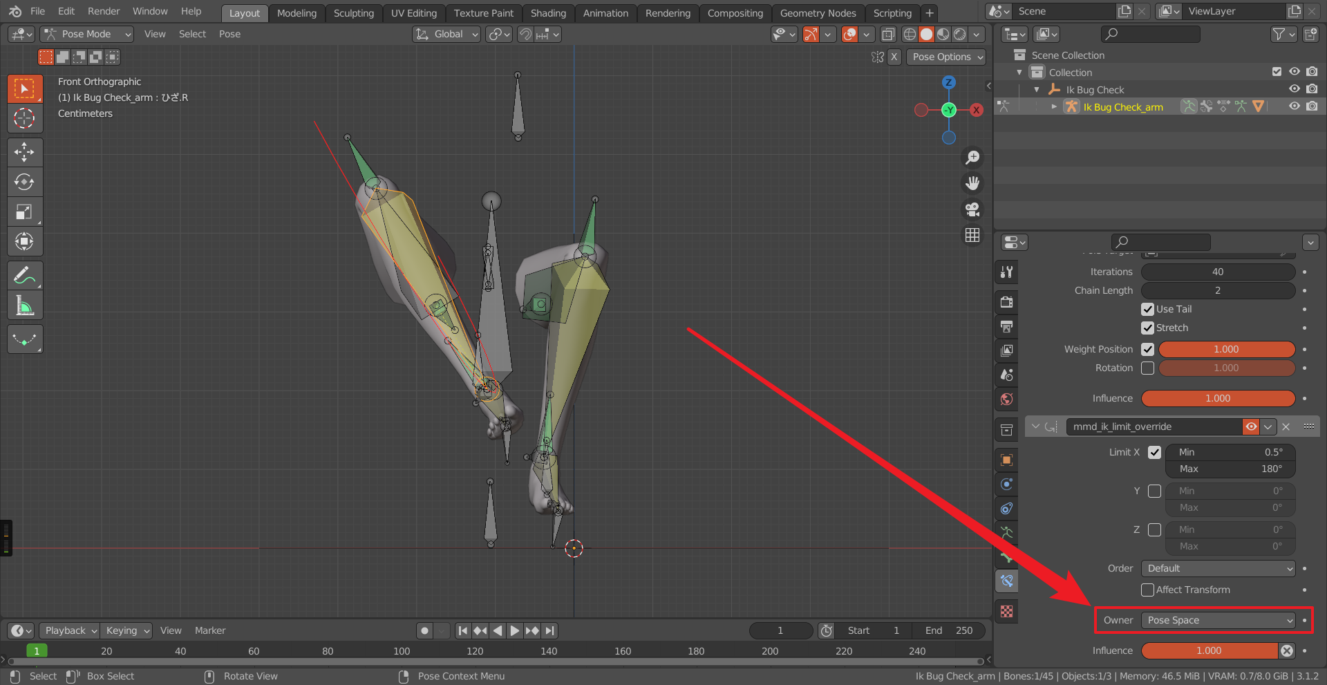 【IK Bug】Fix the difference between blender's IK pose and MMD's IK pose