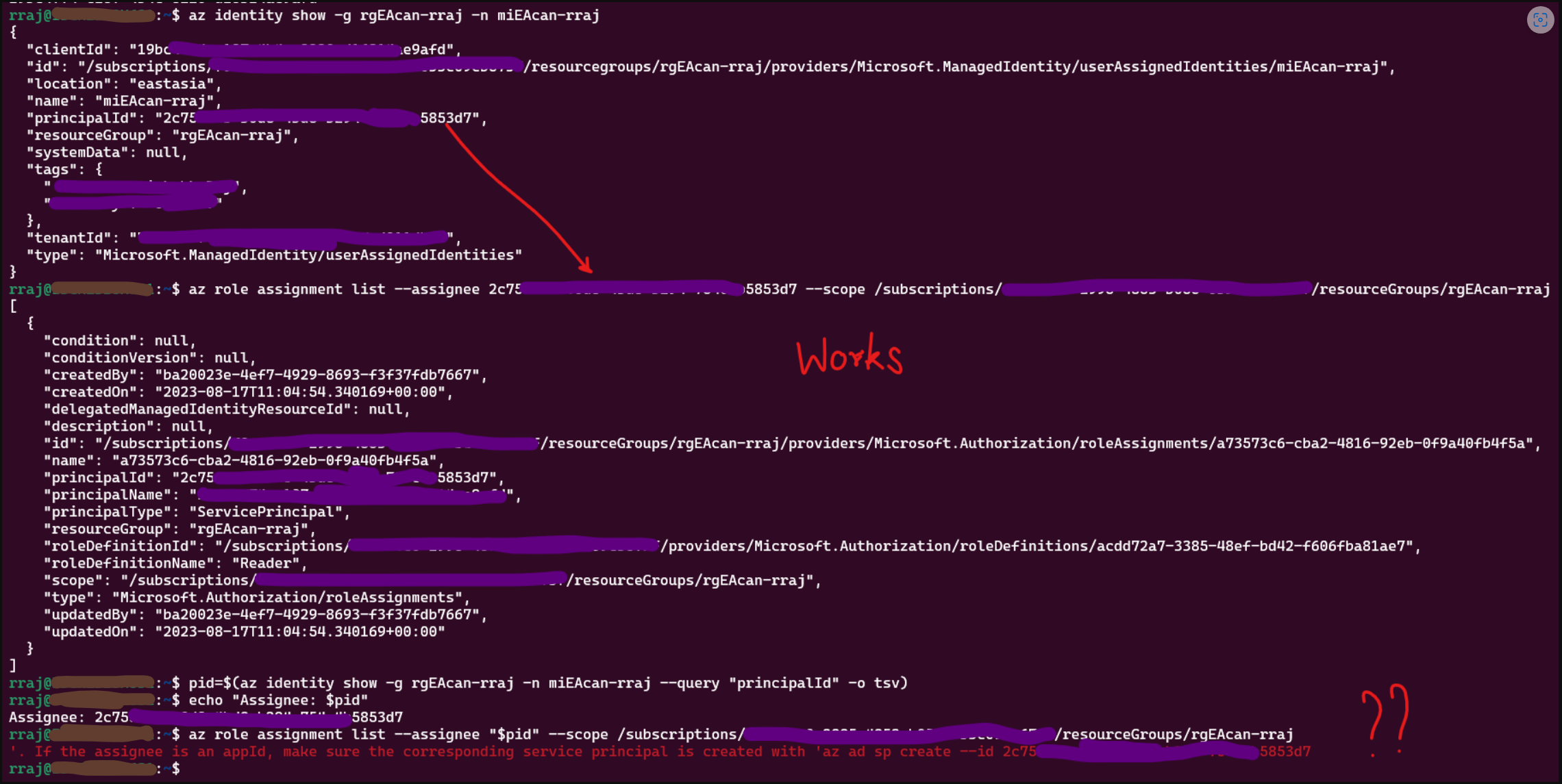 Nested az cli commands not working in wsl ubuntu 22 04 issue 10402