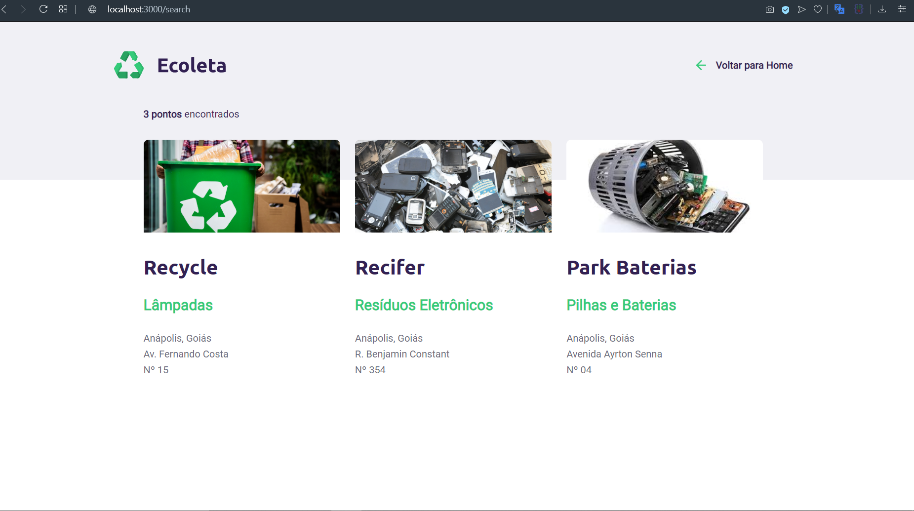 GitHub - samaramiranda/Ecoleta: ♻ Projeto de coleta de lixo ...