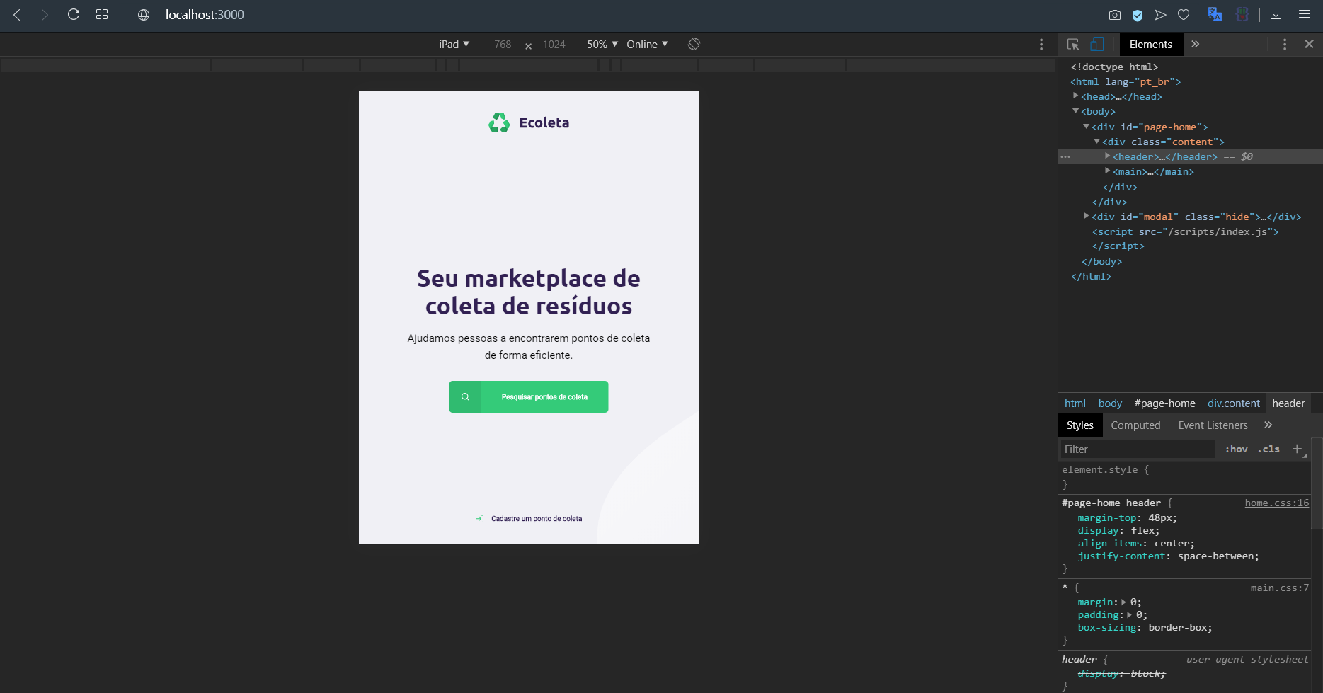 GitHub - samaramiranda/Ecoleta: ♻ Projeto de coleta de lixo ...