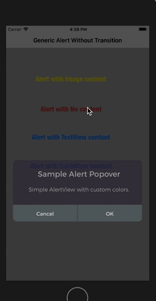 Alert with image content