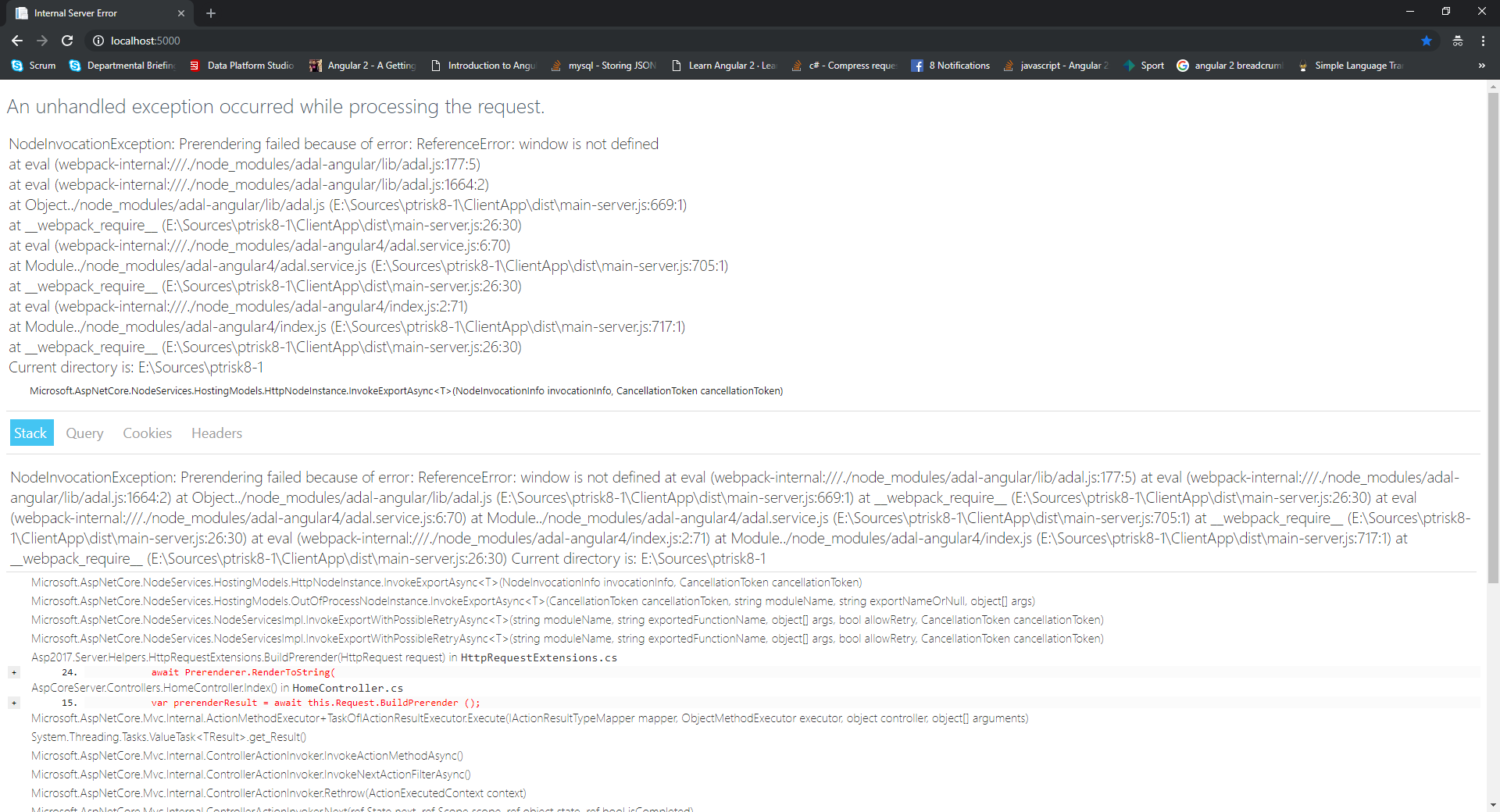 Adding ADAL and guards causes a Window is not defined error · Issue
