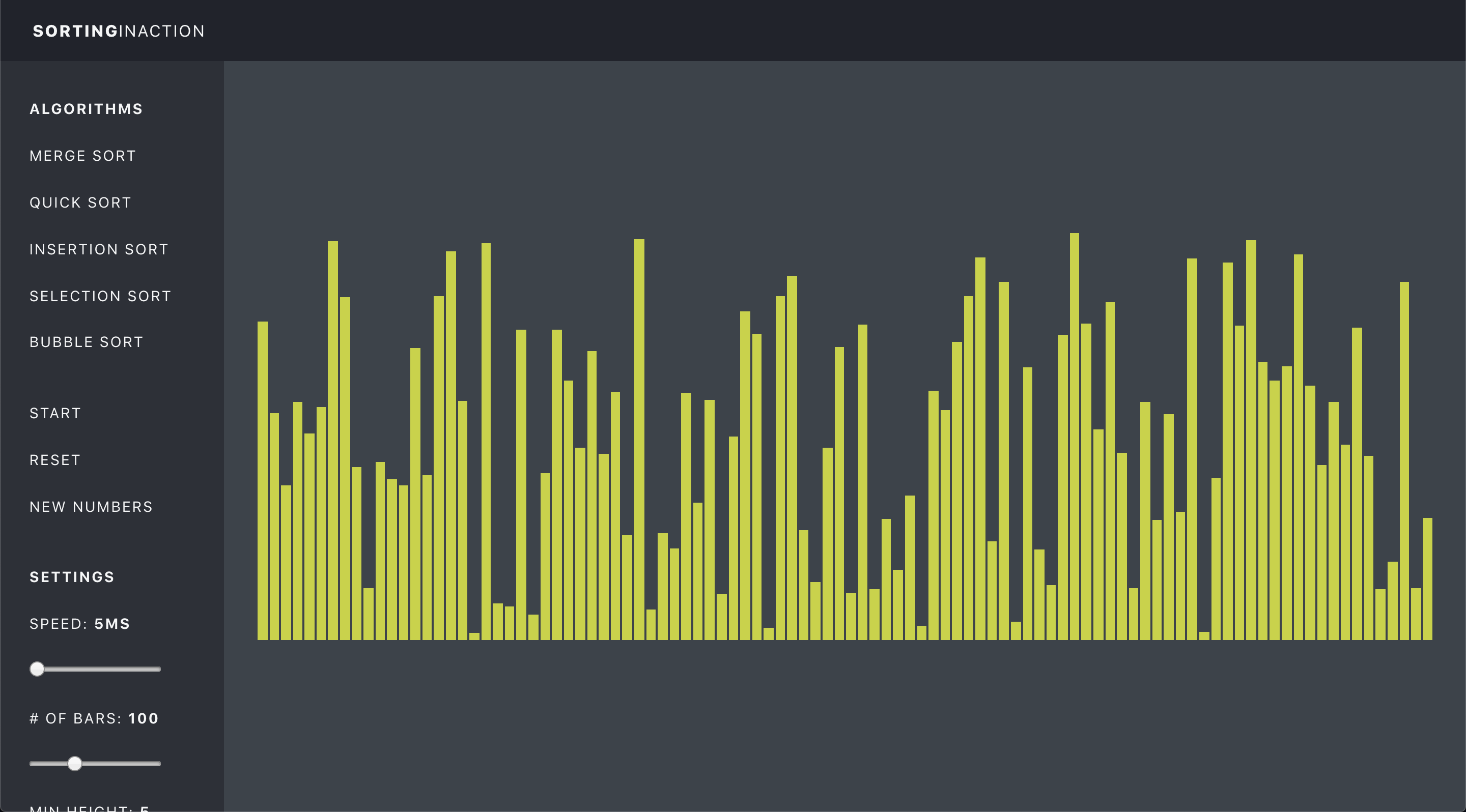 GitHub - TC1987/sortinginaction: Sorting Algorithms Visualizer