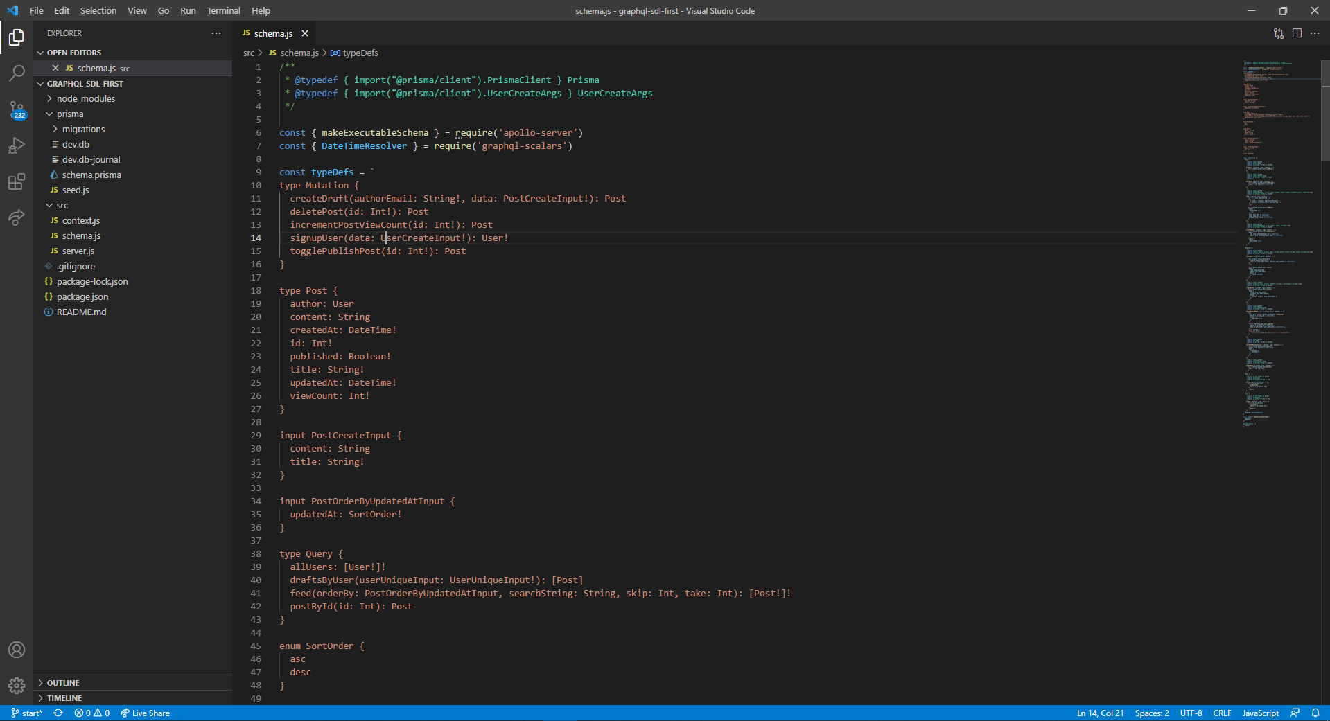 Visual Studio not highlihting GraphQL code from js? · prisma prisma ...