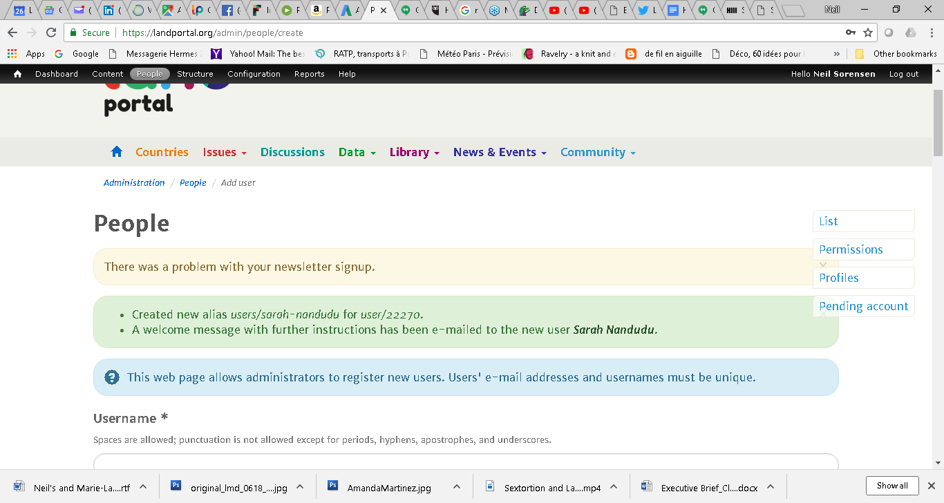 Problem with Mailchimp connection / newsletter signup (472) · Issues · Landportal Foundation