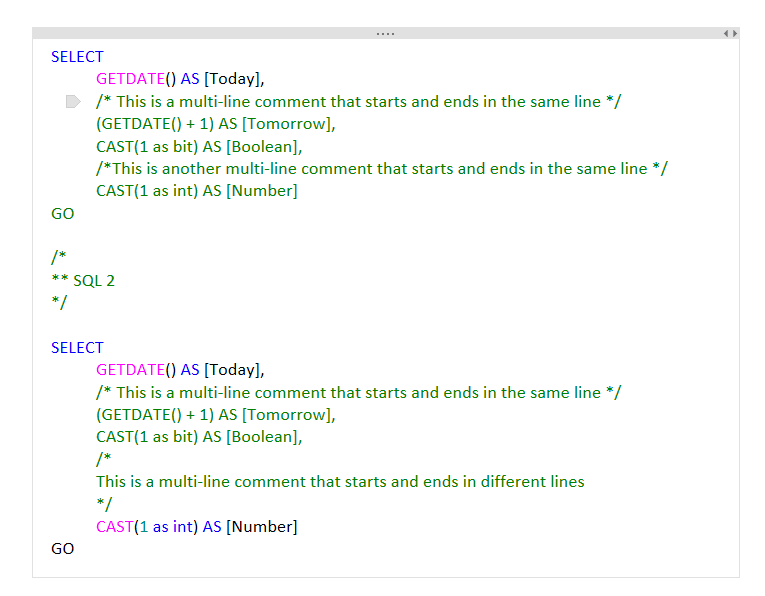 Colorize SQL colors code incorrectly if there's any multi-line comment ...