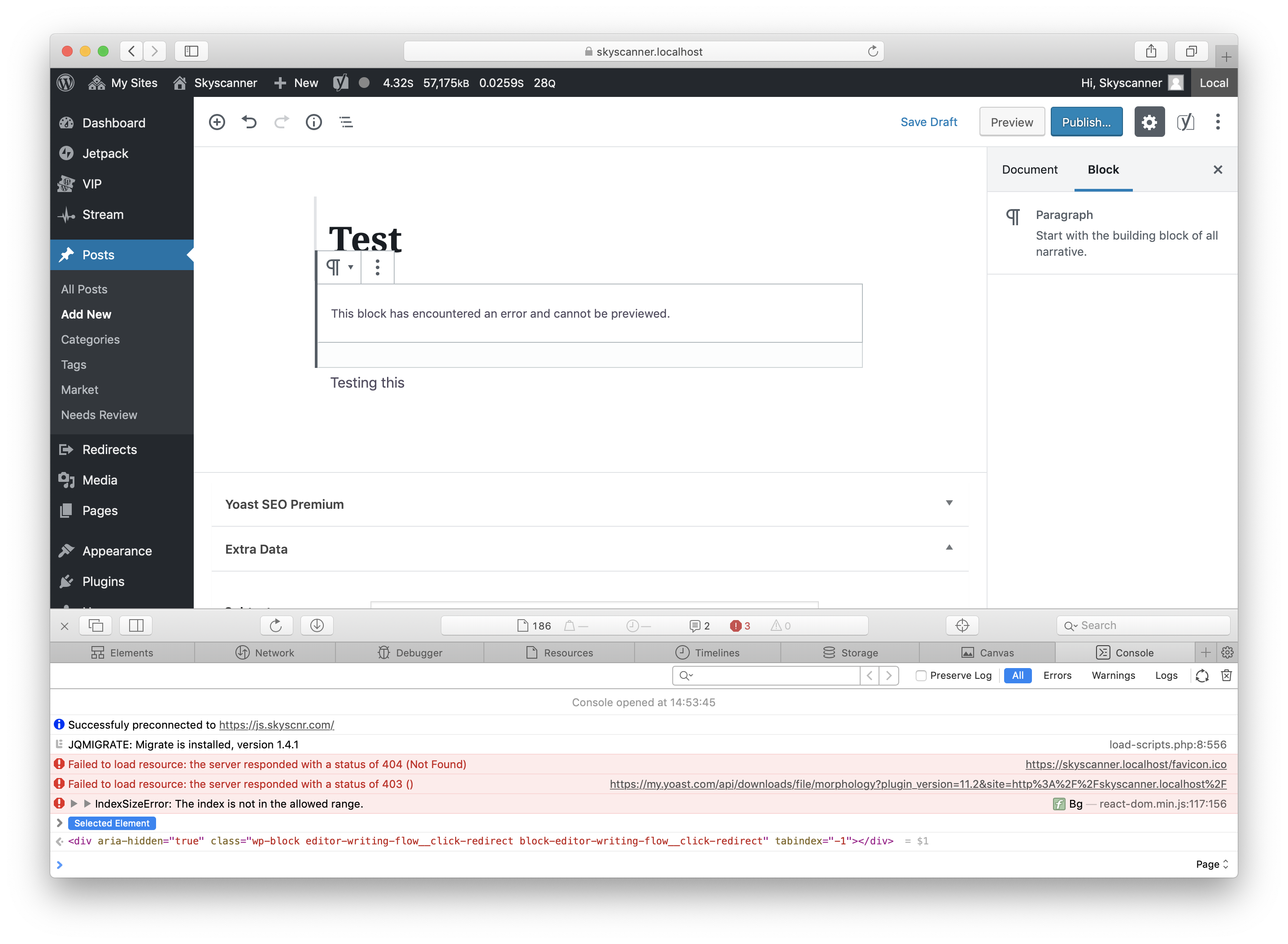 Paragraph preview error. · Issue #15704 · WordPress/gutenberg · GitHub