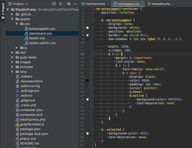 assets/css/autosuggest.css contains less/scss code · Issue #1333 · 10up ...