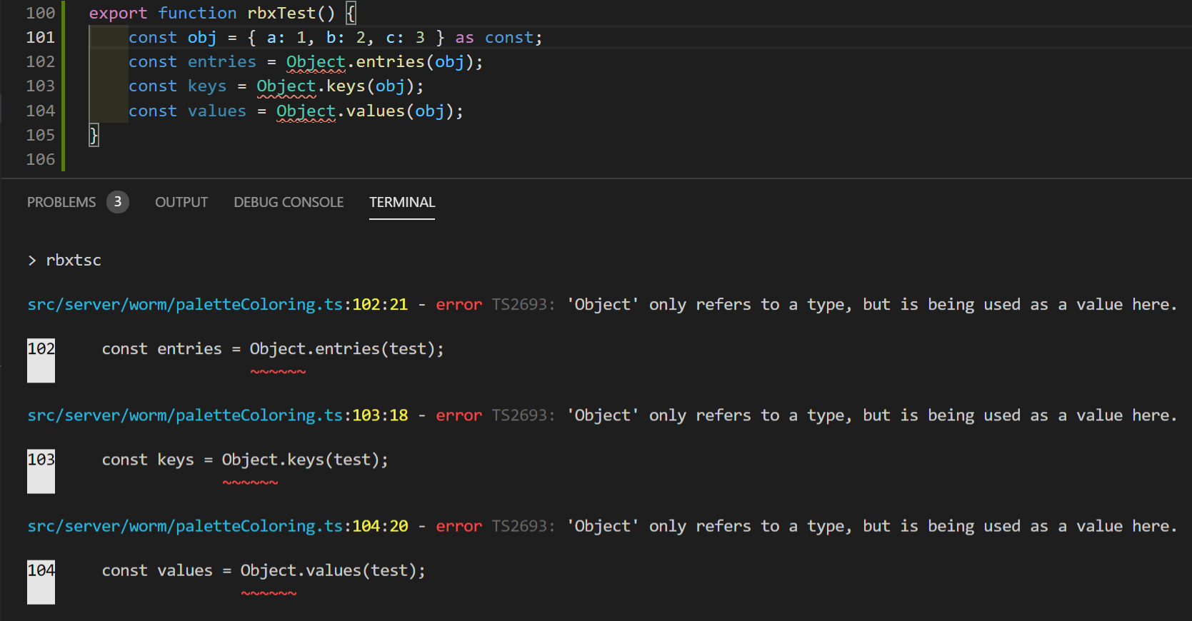 Object.entries/keys/values does not compile · Issue #1187 · roblox-ts ...