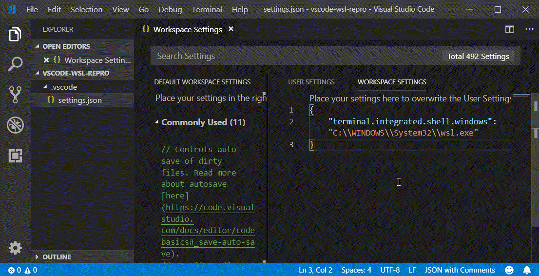 Integrated terminal not starting WSL for new projects · Issue #63103 ...