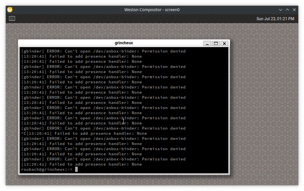 can't open /dev/anboxbinder permission denied · Issue 1013
