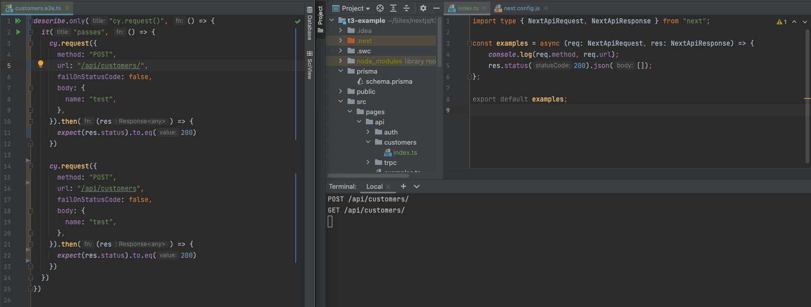 API Route POST request without trailing slash seem to be turned into
