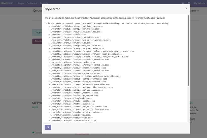 [13.0] [website] Two CSS error windows with different layout · Issue ...