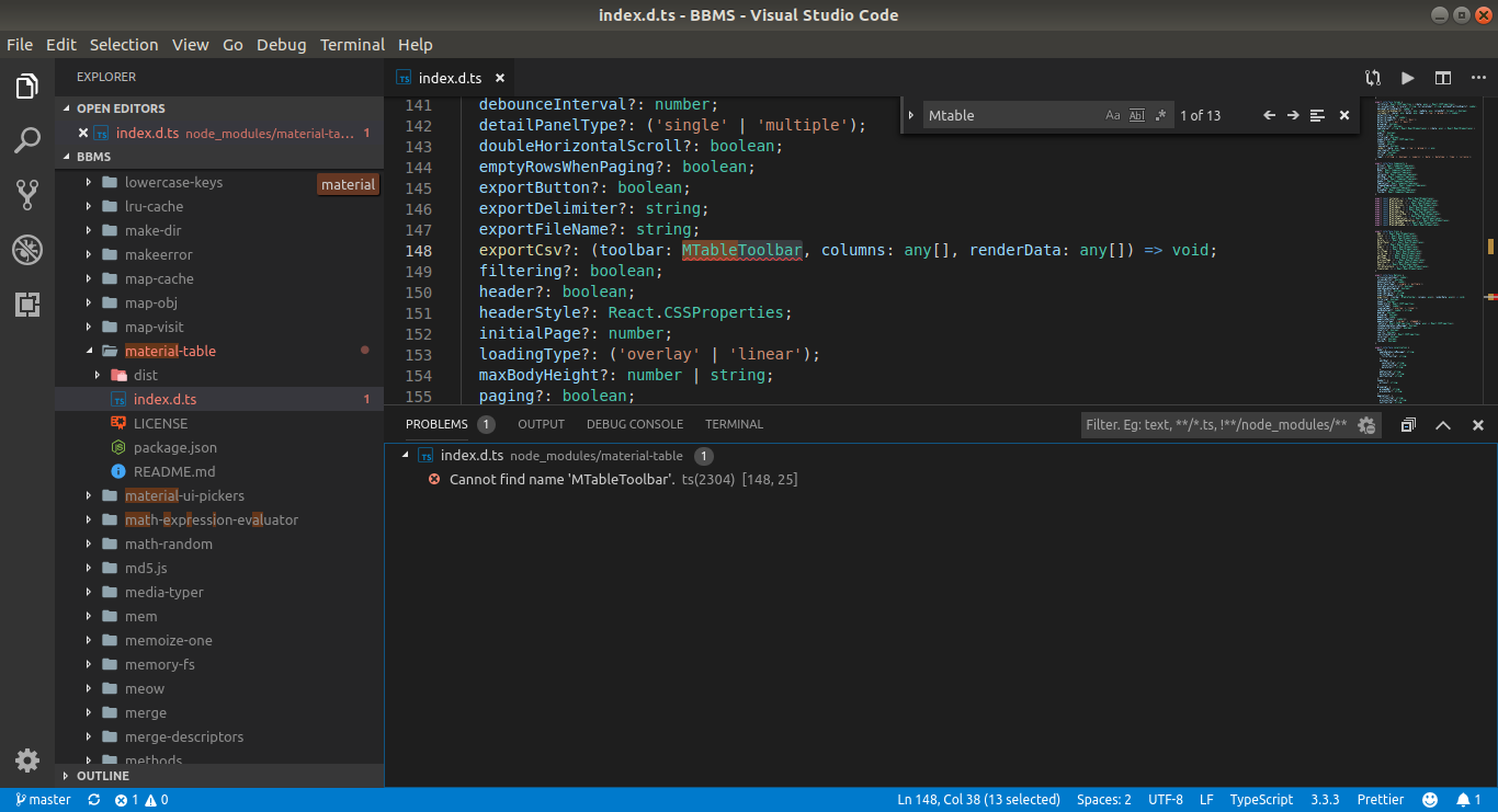Cannot find name MTableToolbar in index.tsx · Issue #369 · mbrn ...