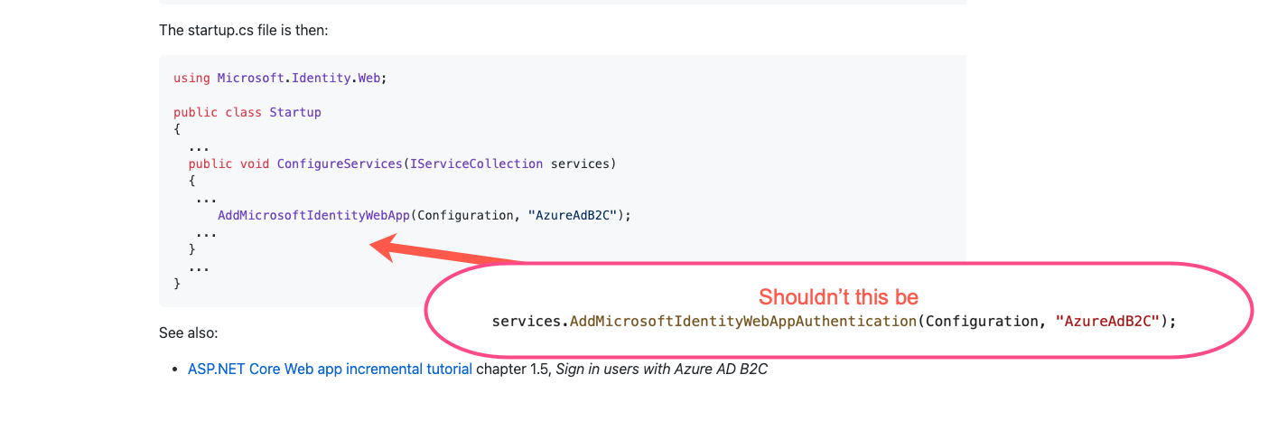 [Documentation] Under h4 "With Azure AD B2C", mislabelled Add · Issue ...