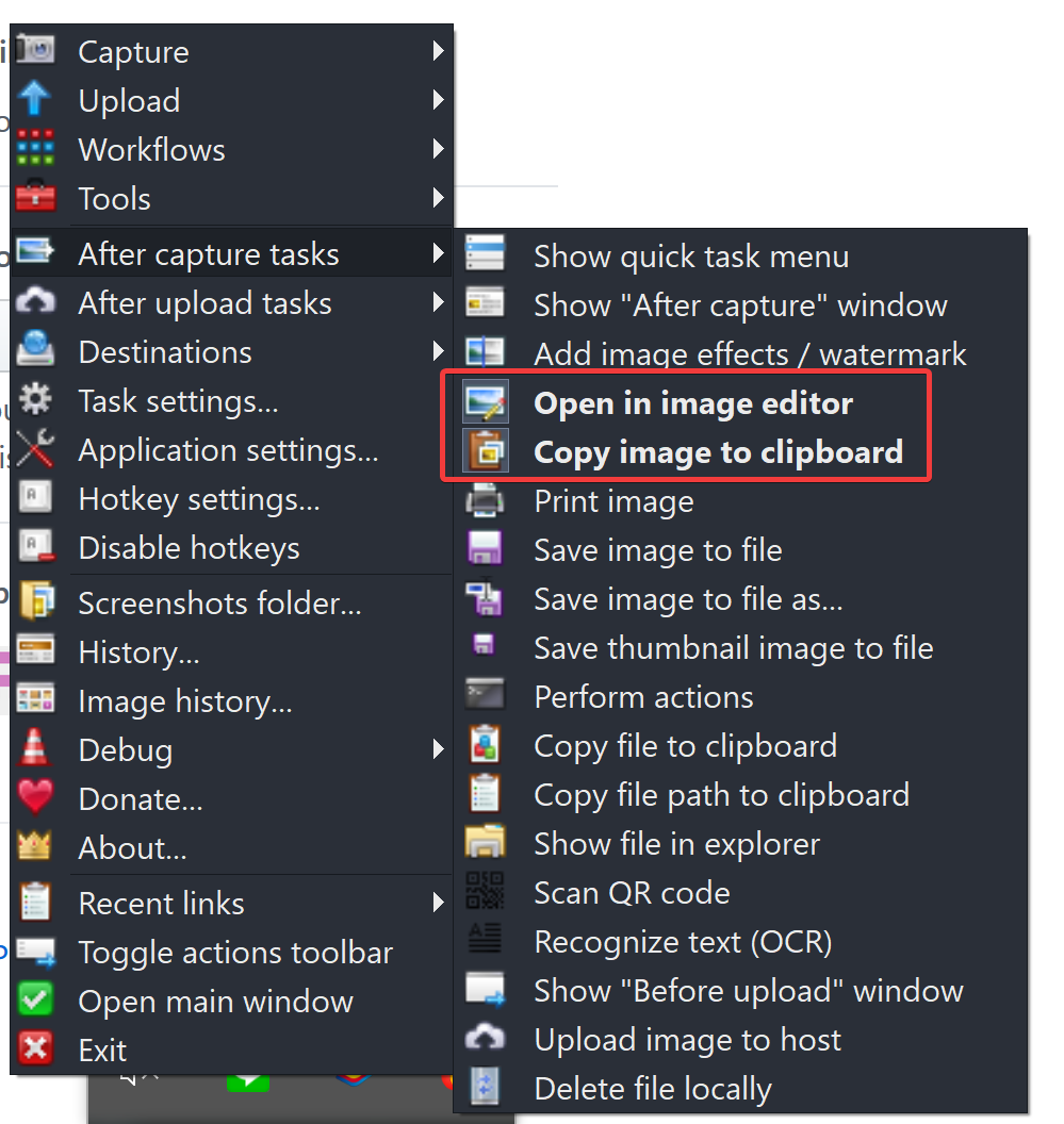 Automatically copy original image to clipboard when opening in the