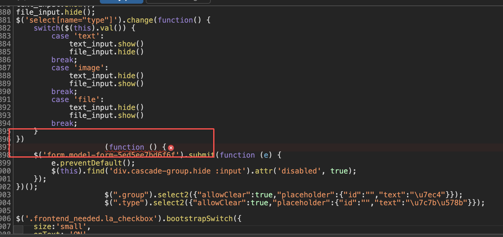 当使用 Admin::script('JS CODE') 时，如果 JS 代码没有使用 ; 分号的话，页面会报错。 · Issue #4665 ...