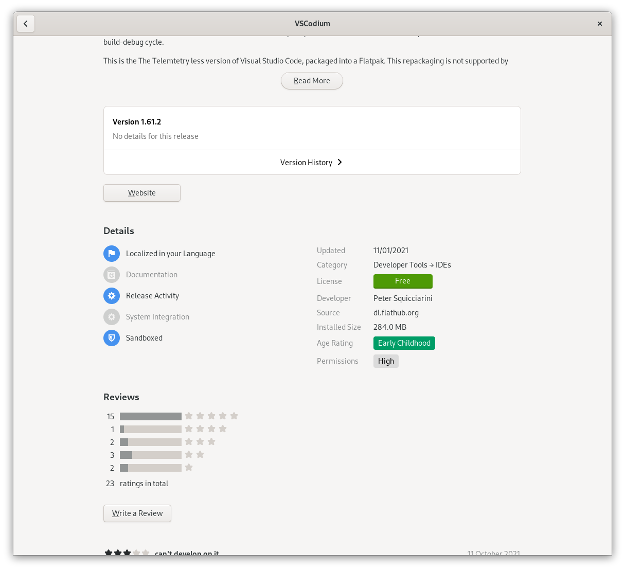 App doesn't open from Gnome Software · Issue #64 · flathub/com.vscodium ...