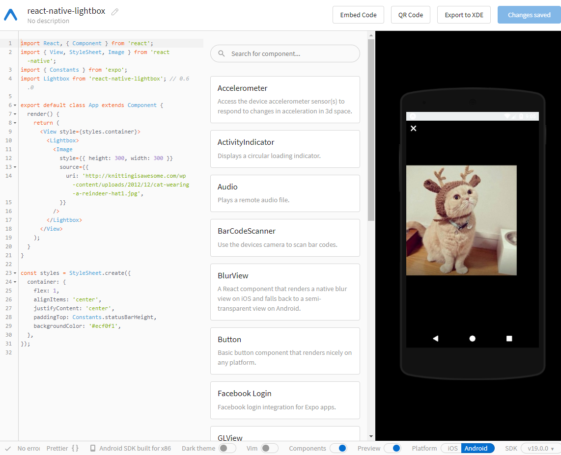 Offcenter in lightbox mode? · Issue 97 · oblador/reactnative