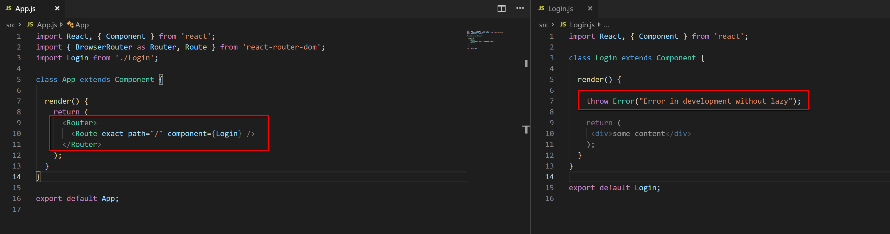 React router with lazy components is not listing errors in Production ...