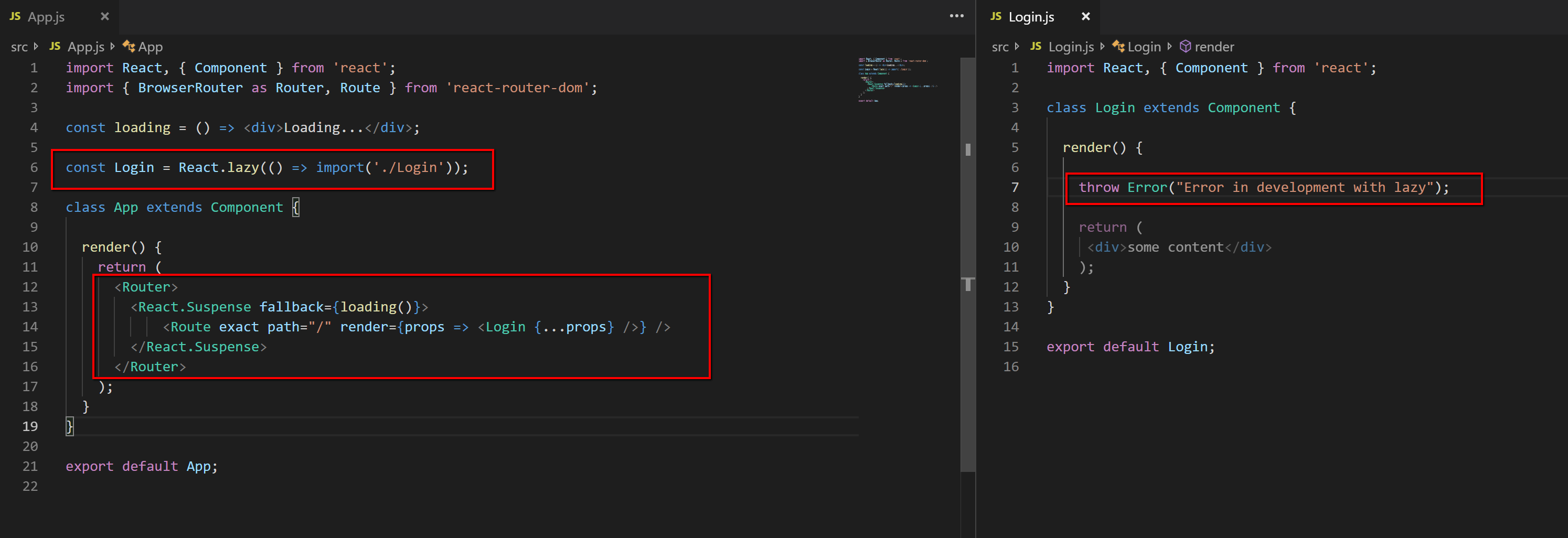 React router with lazy components is not listing errors in Production ...