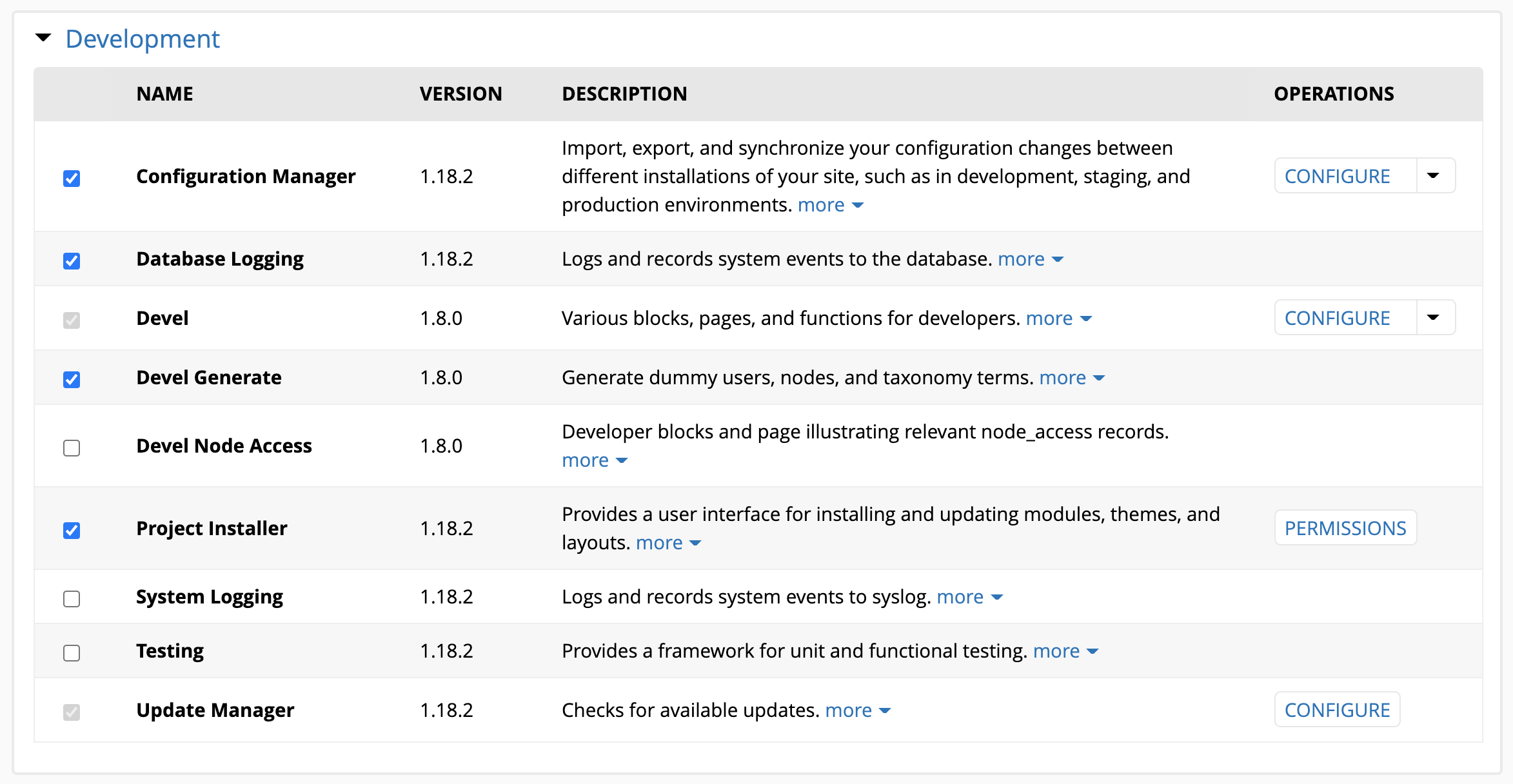 [UX] Make sure that versions shown in the Modules page are as ...
