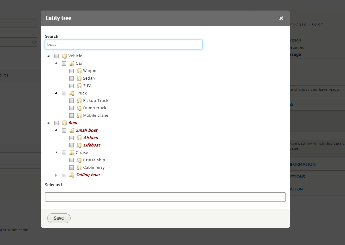 Attachment view. Entity reference views select example.