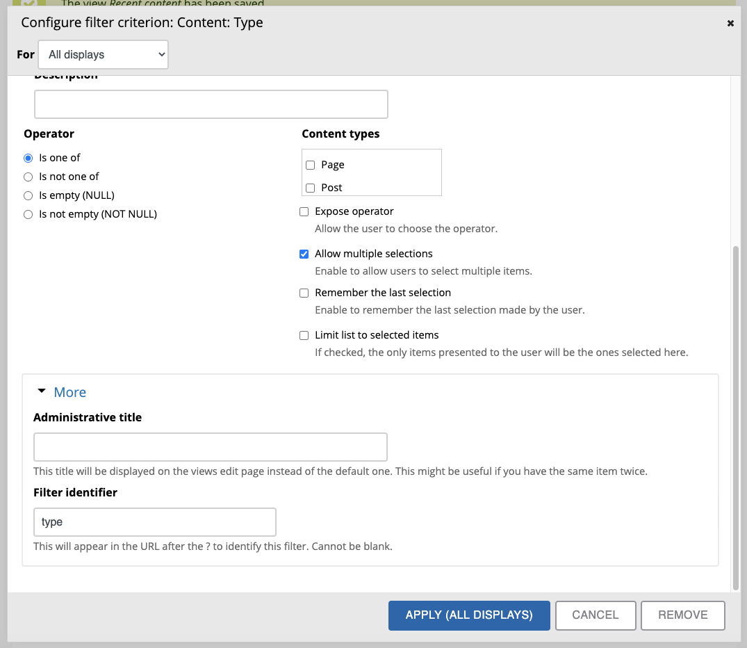 [UX] Views: Exposed filter criteria dialog needs some love. · Issue ...