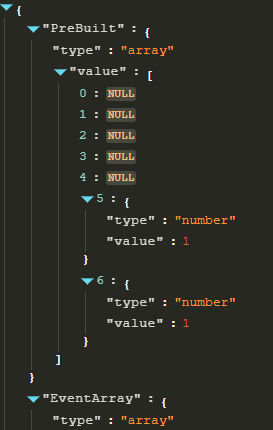 Array variables declared via events are created as structure variables ...
