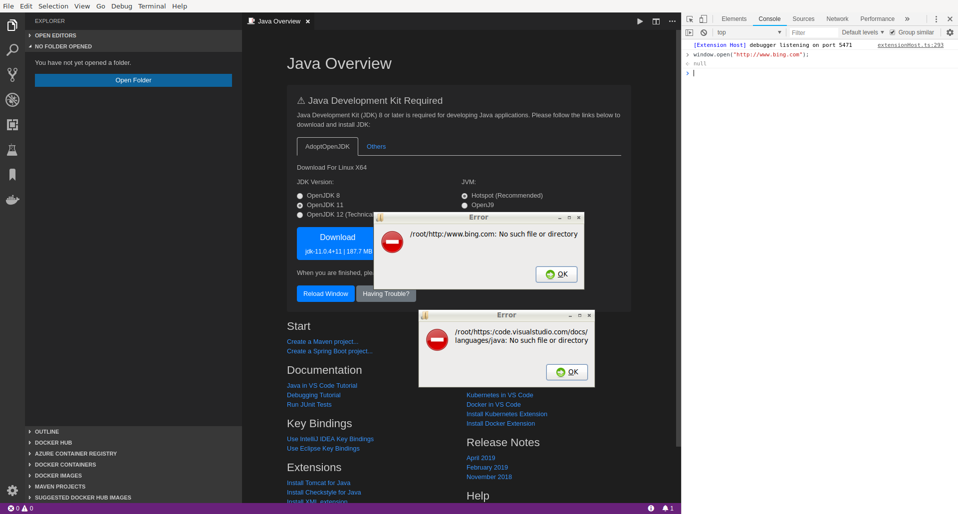 Can't open web links · Issue #77885 · microsoft/vscode · GitHub