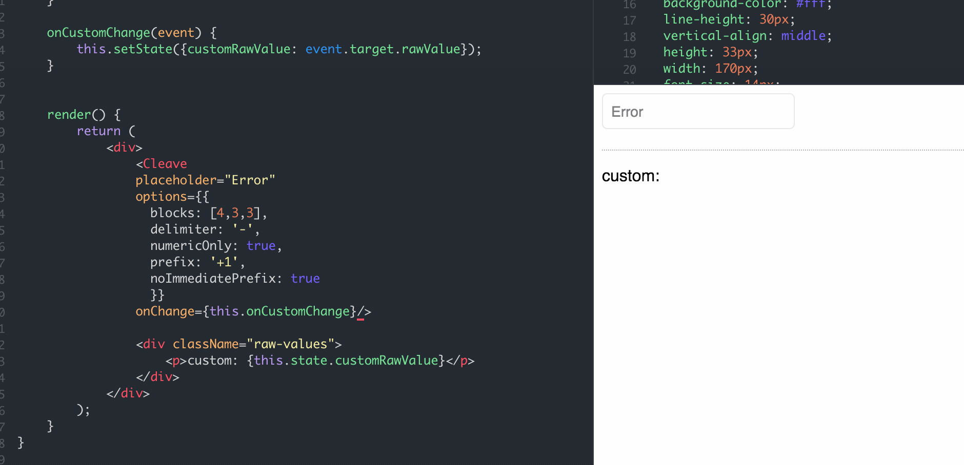 Cursor position issue for prefix & noImmediatePrefix · Issue 319