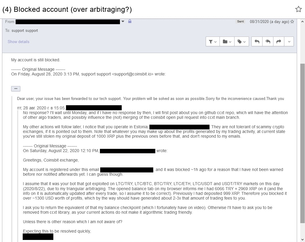 SCAM REPORT] Warning you about: Coinsbit exchange · Issue #7548 · ccxt/ccxt