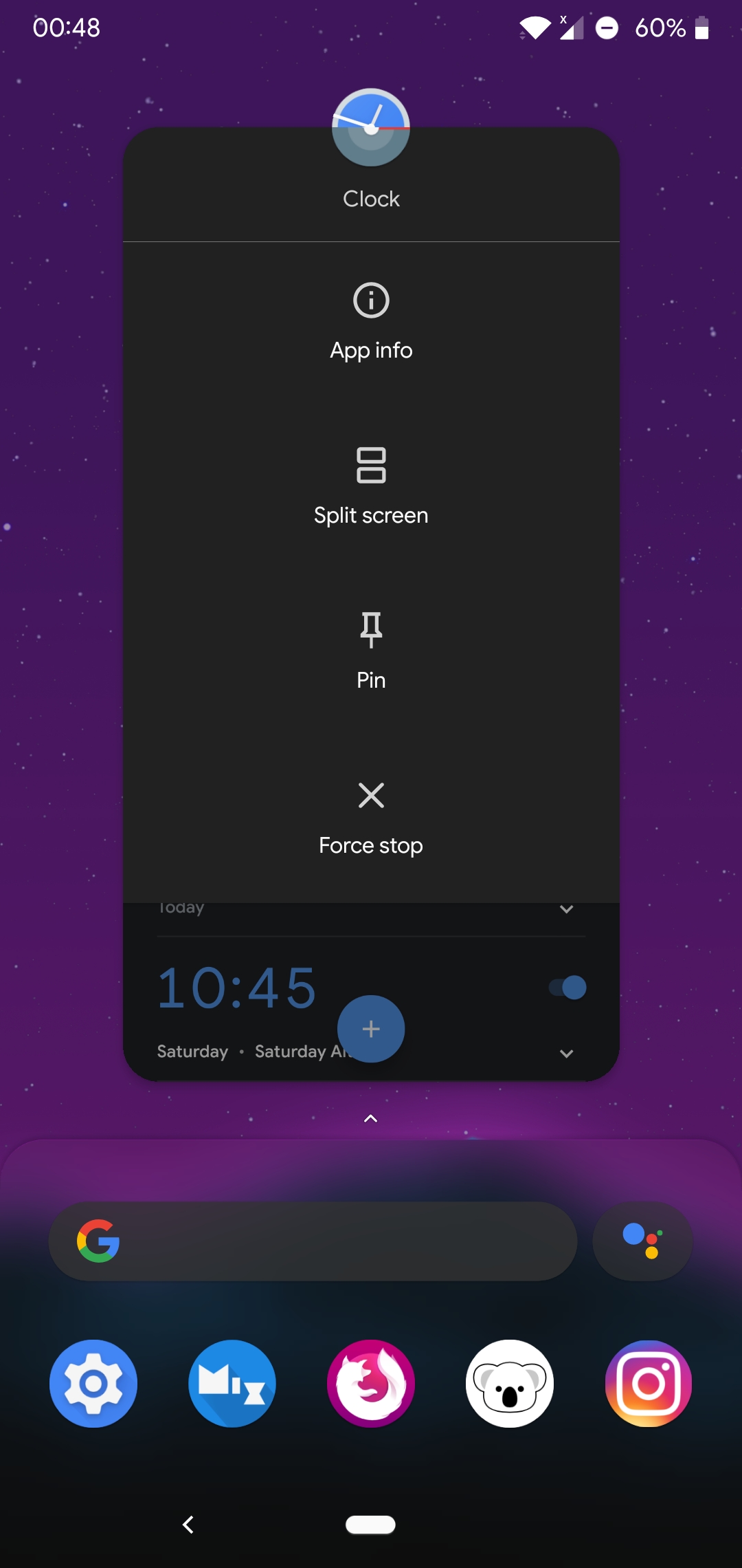 Google clock icon is always the default one in the recent apps screen ...