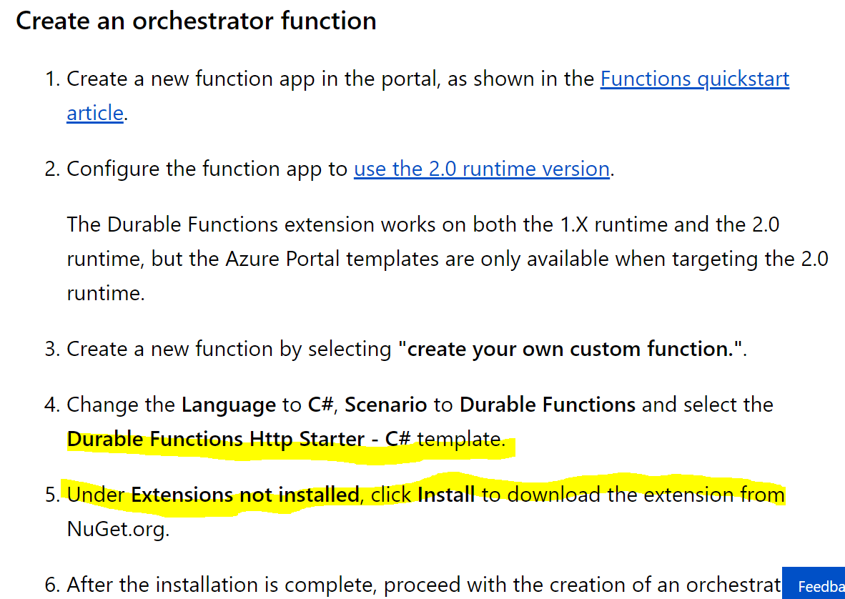 Durable functions templates not available in the Azure portal · Issue ...