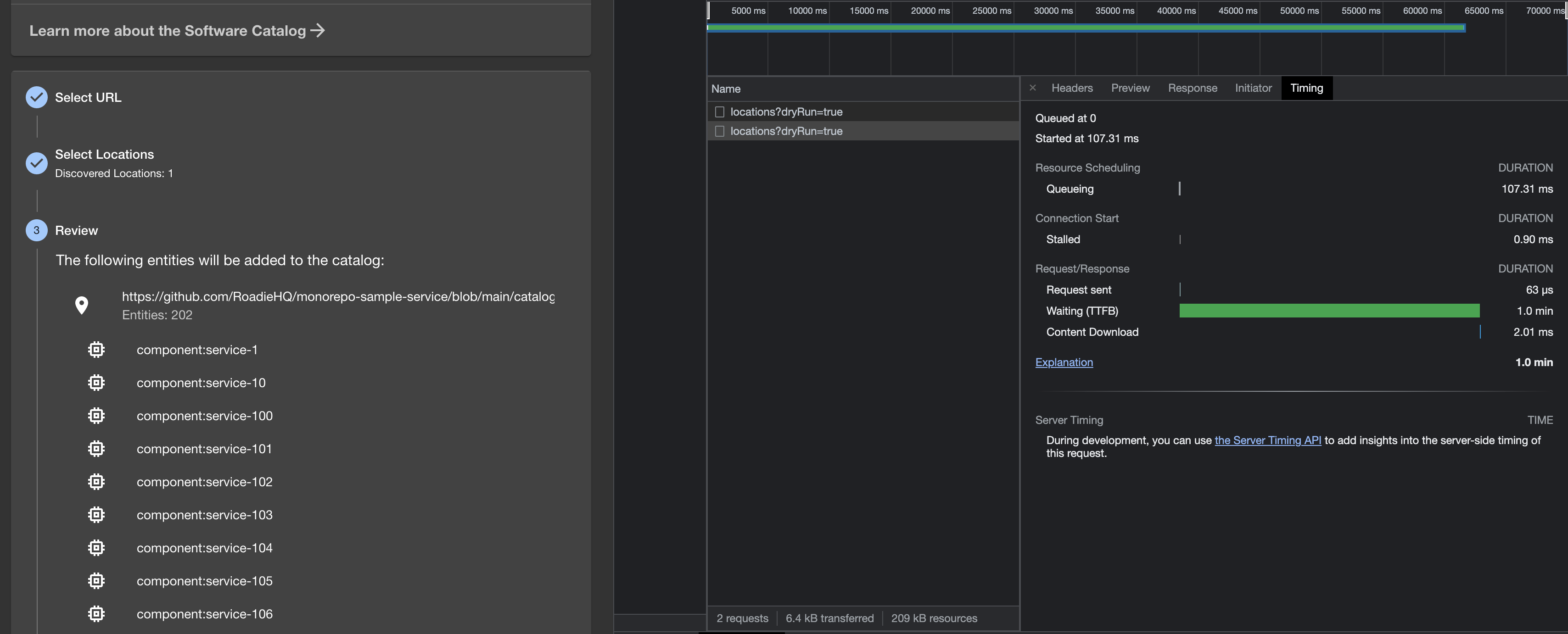 Analyse import on catalog import page to return an async response ...