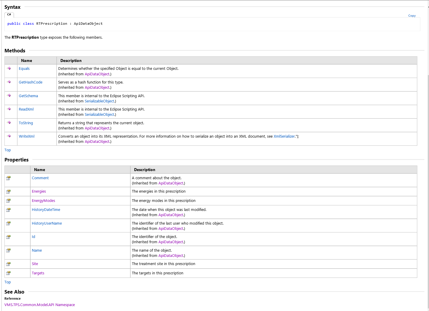 RTPrescription and RTPrescriptionTarget ESAPIX 13.6 · Issue 9