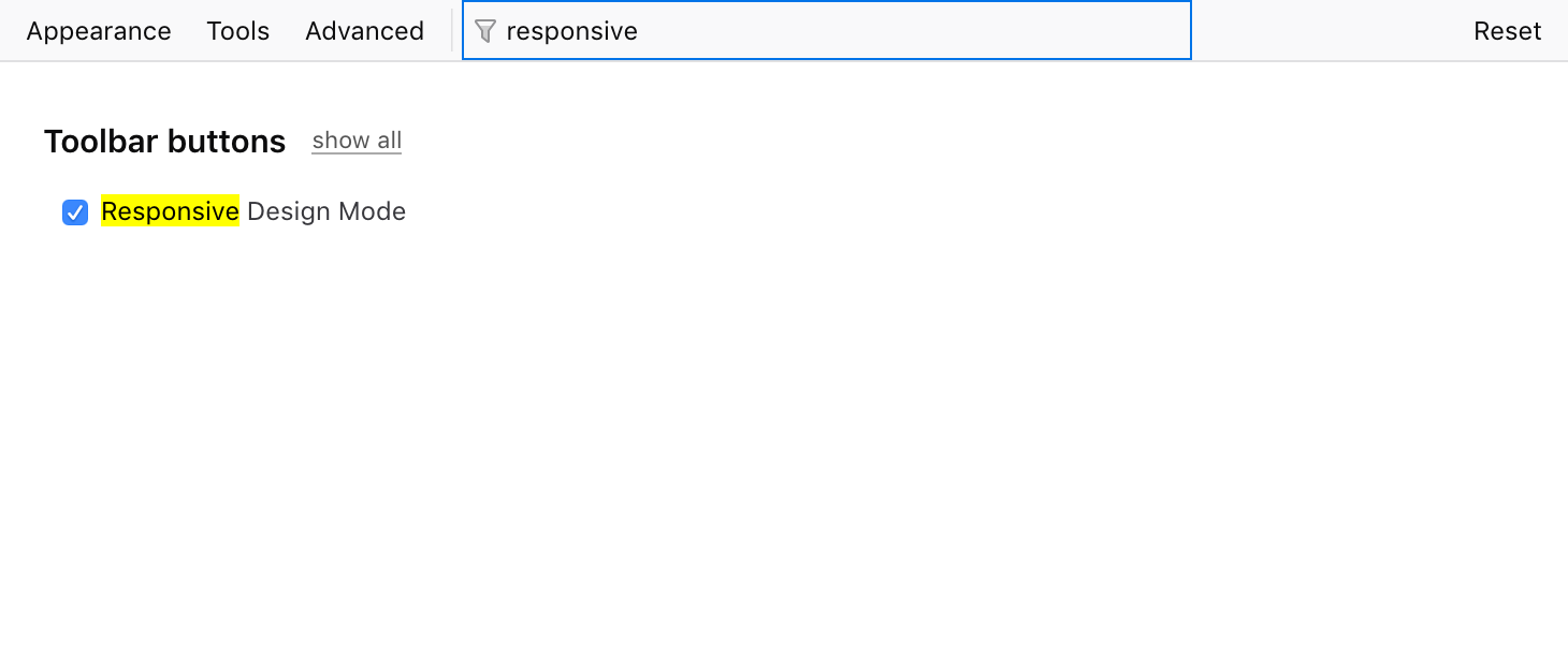 Devtools Settings A5 Search